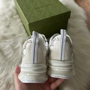 グッチ Gucci Julio GG Sneakers NEW GUCCI Julio GG Monogram Tennis Sneakers Blue Fabric 11 G